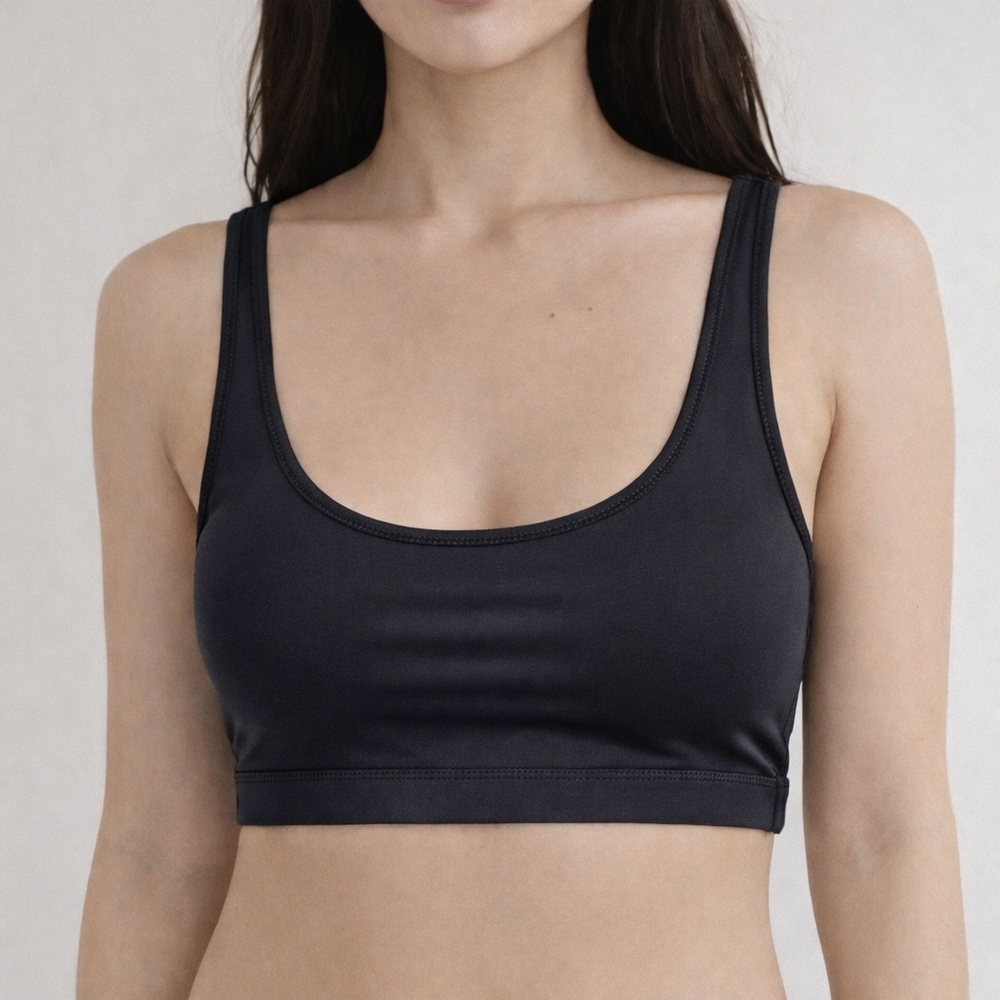 Skims Swim Tank Bikini Top Swimwear Bra Top Onyx Black Small NWOT